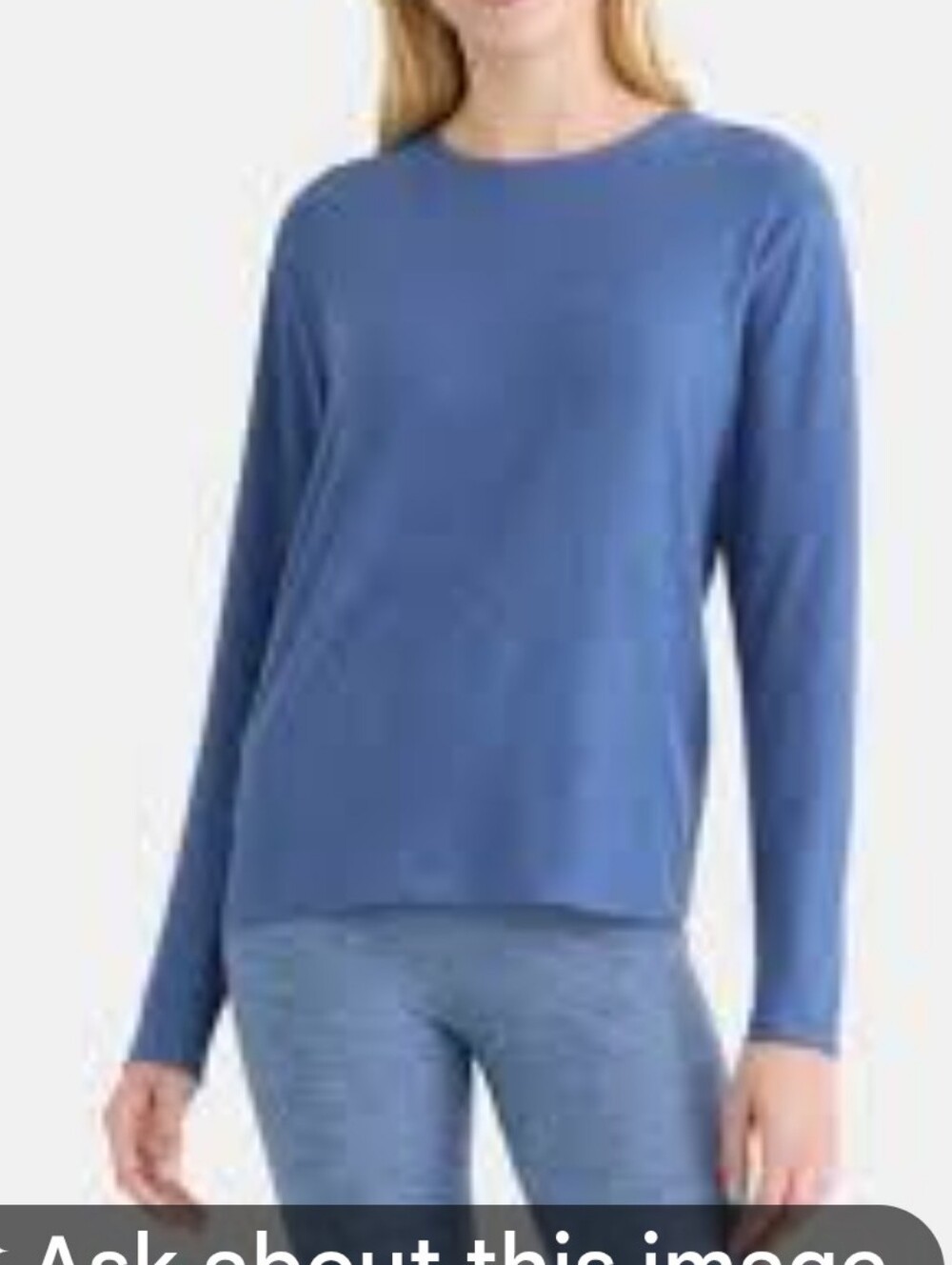 Athletic Works Butter  Core Heather Long Sleeve Crew Tee-Plus Size